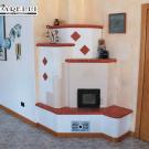 Stufa ad olle con rivestimento in maiolica Ceram + e muratura (cod. 210).