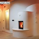 Stufa in muratura con mensola in maiolica ( cod. 169 ) .