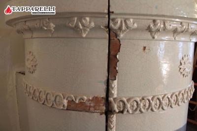 Fase 4. - Le maioliche dopo l'intervento di pulizia e asportazione delle impurità. Fase 4.