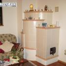 Stufa ad olle ad accumulo con rivestimento in maiolica ( cod. 106).