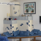 Stufa olle in maiolica e muratura (cod. 15).