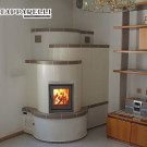 Stufa olle in maiolica e muratura (cod. 238).