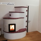 Stufa olle in maiolica e muratura (cod. 240).