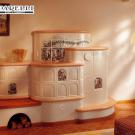 Stufa in maiolica Ceram+ e decorazioni dipinte a mano libera (cod. 102).