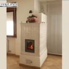 Restauro stufa Giuseppe Bormiolli con parte nuova in muratura e portina fuoco a vista ( cod. 315).